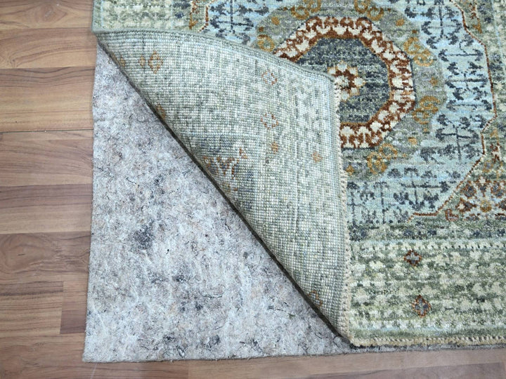 2'8" x 8'1" New Hand Knotted Green Wool Runner Oriental Rug - MOA10276820
