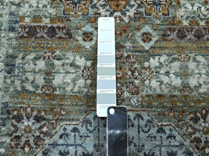 2'8" x 8'1" New Hand Knotted Green Wool Runner Oriental Rug - MOA10276820