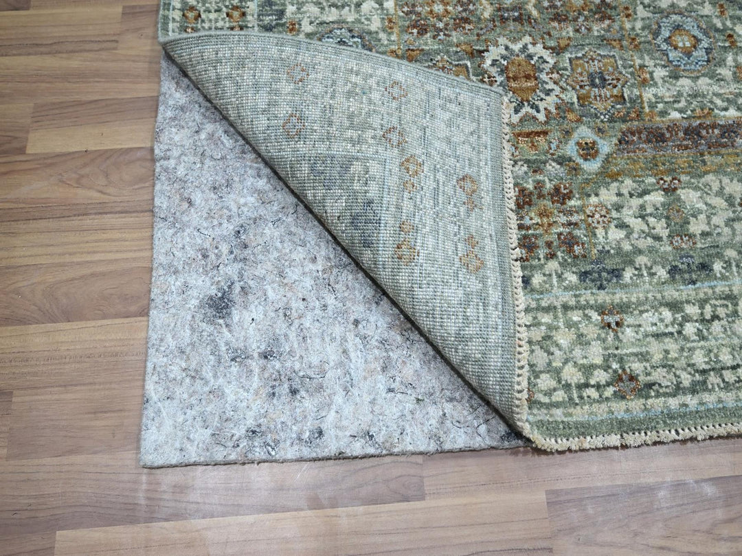 3'0" x 5'1" New Hand Knotted Green Wool Rectangle Oriental Rug - MOA10276822