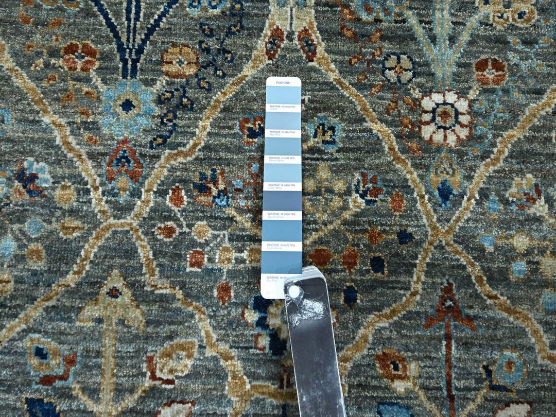 2'8" x 6'0" New Hand Knotted Green Wool Runner Oriental Rug - MOA10276828
