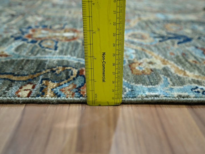 2'8" x 6'0" New Hand Knotted Green Wool Runner Oriental Rug - MOA10276828