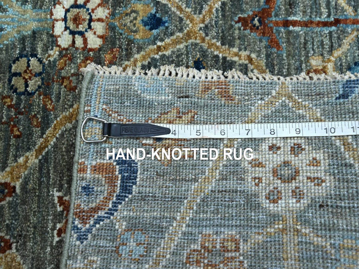2'8" x 6'0" New Hand Knotted Green Wool Runner Oriental Rug - MOA10276828