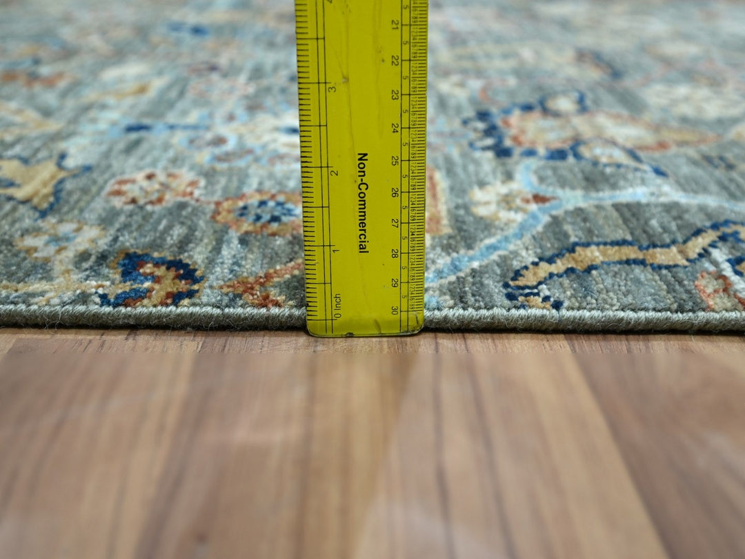 2'8" x 8'1" New Hand Knotted Green Wool Runner Oriental Rug - MOA10276831