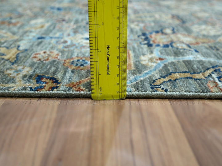 2'8" x 8'1" New Hand Knotted Green Wool Runner Oriental Rug - MOA10276831