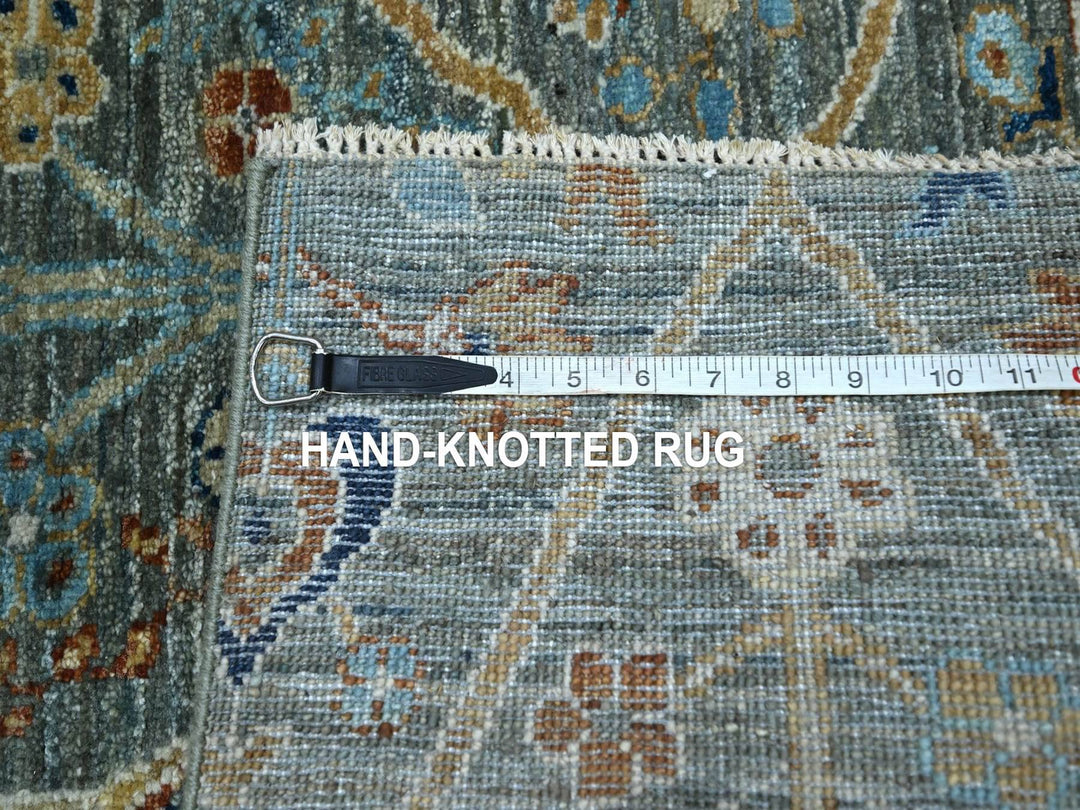 2'8" x 8'1" New Hand Knotted Green Wool Runner Oriental Rug - MOA10276831