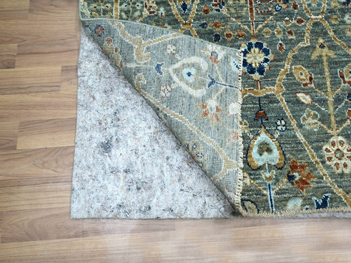 3'0" x 5'2" New Hand Knotted Green Wool Rectangle Oriental Rug - MOA10276832
