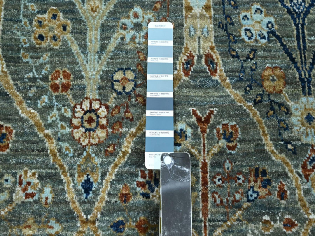 3'0" x 5'2" New Hand Knotted Green Wool Rectangle Oriental Rug - MOA10276832