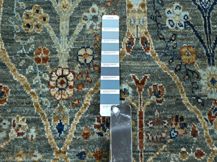 3'0" x 5'2" New Hand Knotted Green Wool Rectangle Oriental Rug - MOA10276832