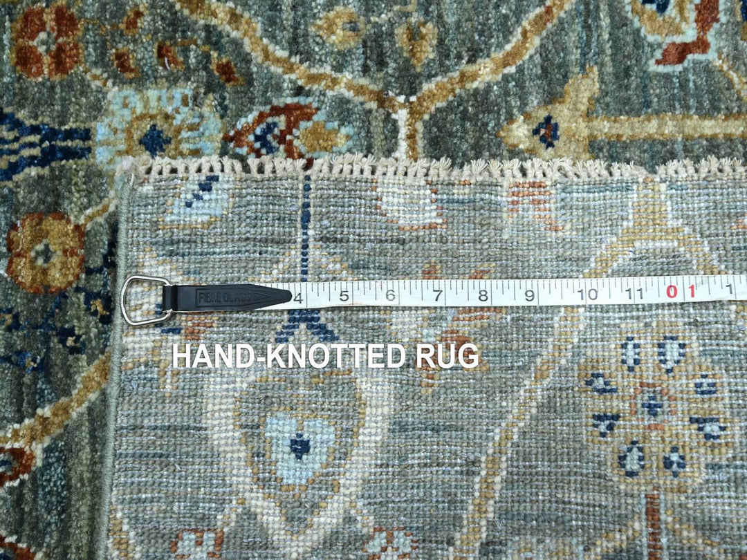 3'0" x 5'2" New Hand Knotted Green Wool Rectangle Oriental Rug - MOA10276832