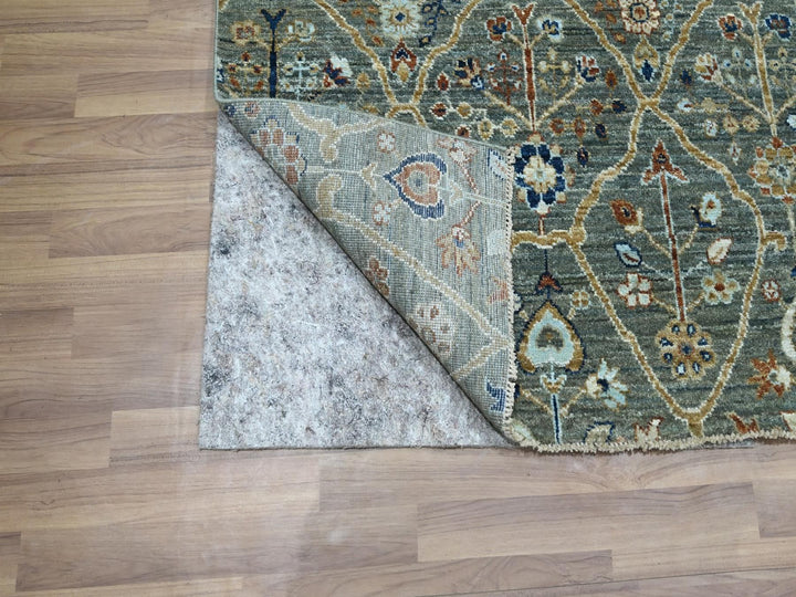 3'1" x 5'1" New Hand Knotted Green Wool Rectangle Oriental Rug - MOA10276833
