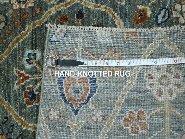 3'1" x 5'1" New Hand Knotted Green Wool Rectangle Oriental Rug - MOA10276833