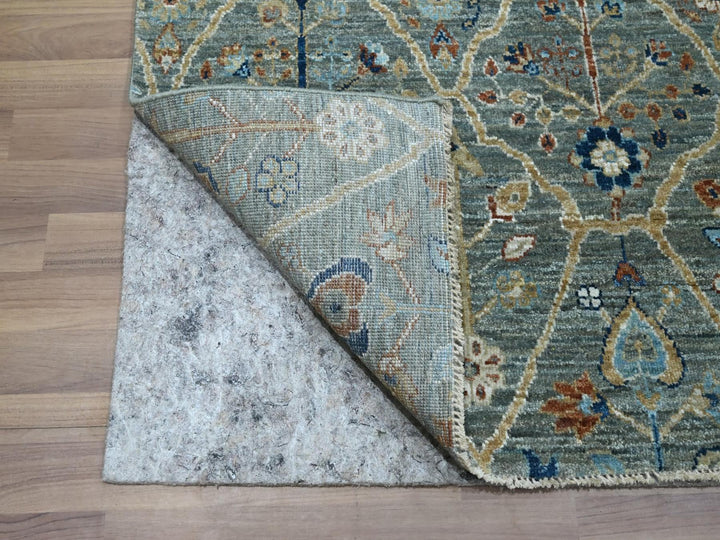 3'10" x 6'1" New Hand Knotted Green Wool Rectangle Oriental Rug - MOA10276834