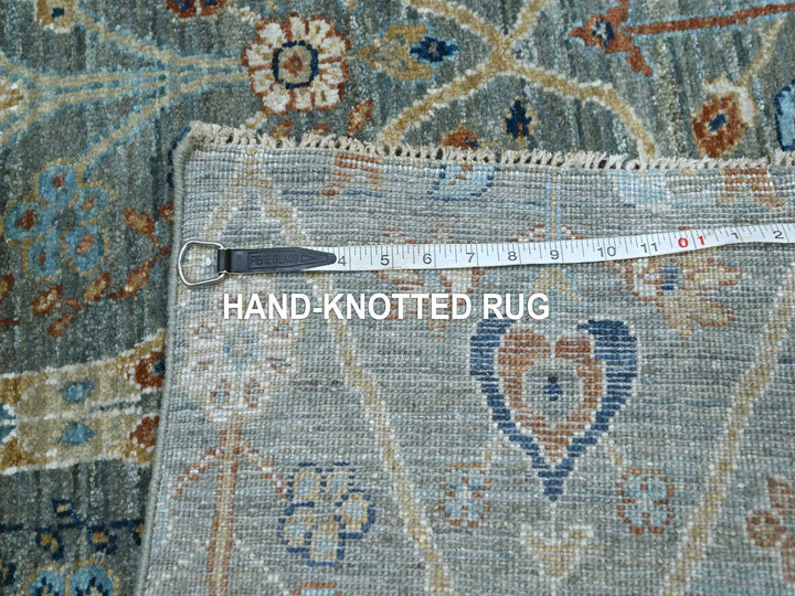 3'10" x 6'1" New Hand Knotted Green Wool Rectangle Oriental Rug - MOA10276834