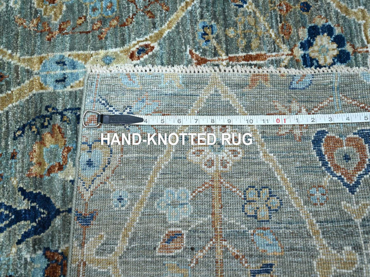 5'0" x 7'0" New Hand Knotted Green Wool Rectangle Oriental Rug - MOA10276835