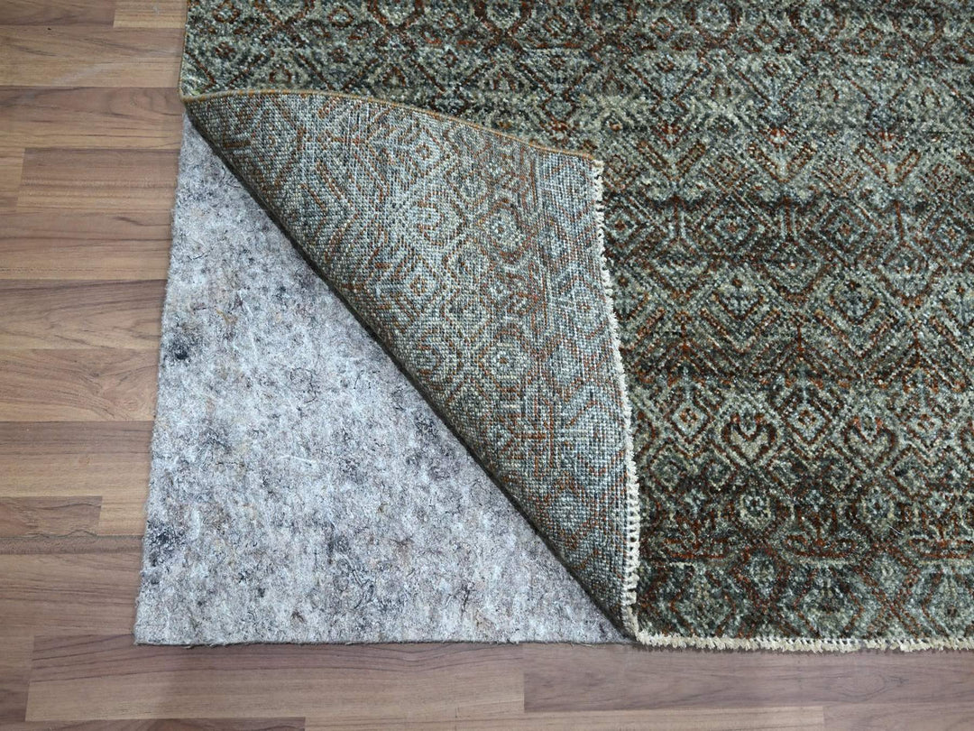 5'1" x 7'1" New Hand Knotted Blue Wool Rectangle Oriental Rug - MOA10276837