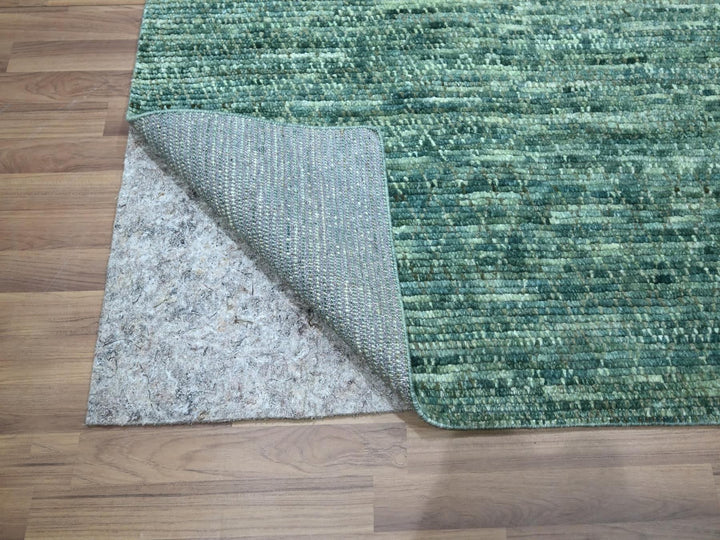 9'3" x 11'7" New Hand Knotted Green Wool Rectangle Oriental Rug - MOA10276838
