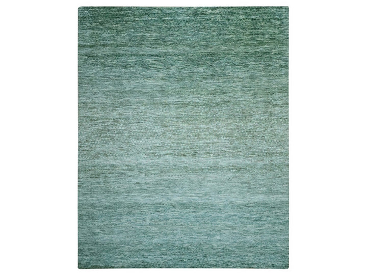 12'1" x 15'2" New Hand Knotted Green Wool Rectangle Oriental Rug - MOA10276844