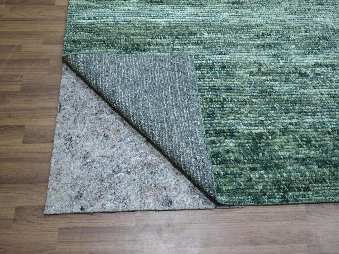 12'1" x 15'2" New Hand Knotted Green Wool Rectangle Oriental Rug - MOA10276844