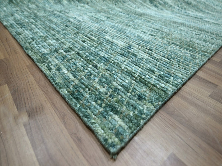 12'1" x 15'2" New Hand Knotted Green Wool Rectangle Oriental Rug - MOA10276844