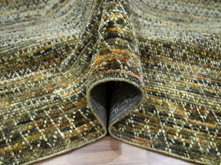 12'1" x 15'1" New Hand Knotted Brown Wool Rectangle Oriental Rug - MOA10276845