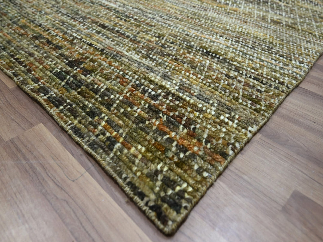 12'1" x 15'1" New Hand Knotted Brown Wool Rectangle Oriental Rug - MOA10276845