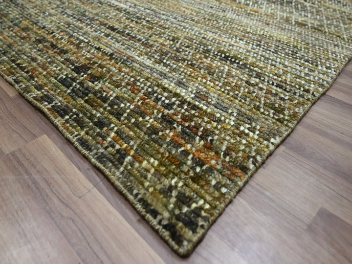 12'1" x 15'1" New Hand Knotted Brown Wool Rectangle Oriental Rug - MOA10276845
