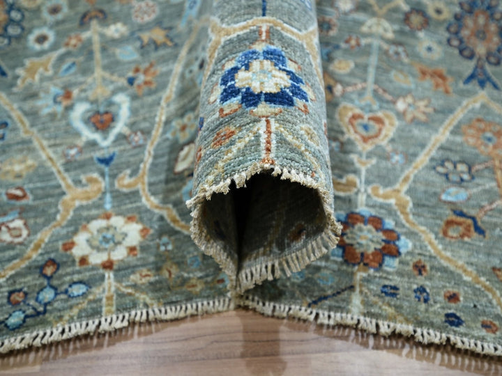 12'2" x 15'3" New Hand Knotted Green Wool Rectangle Oriental Rug - MOA10276846