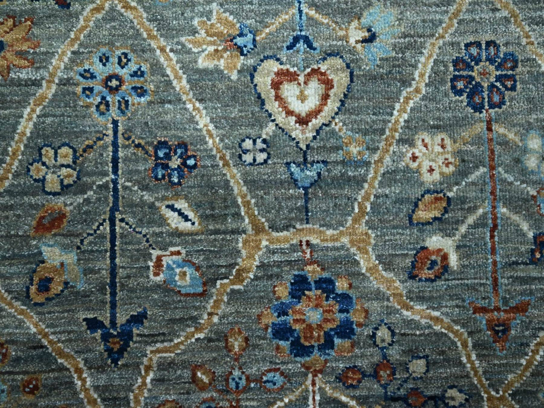 12'2" x 15'3" New Hand Knotted Green Wool Rectangle Oriental Rug - MOA10276846