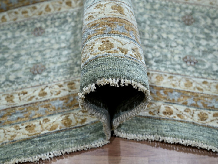 12'0" x 14'10" New Hand Knotted Green Wool Rectangle Oriental Rug - MOA10276847