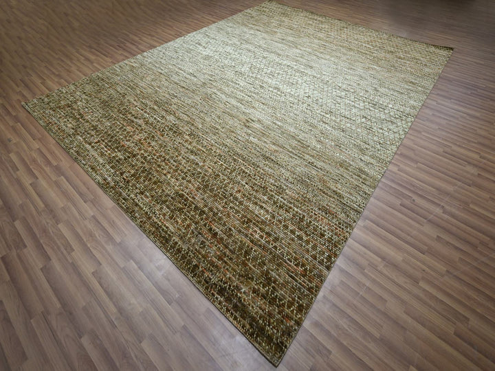 10'4" x 14'0" New Hand Knotted Brown Wool Rectangle Oriental Rug - MOA10276849