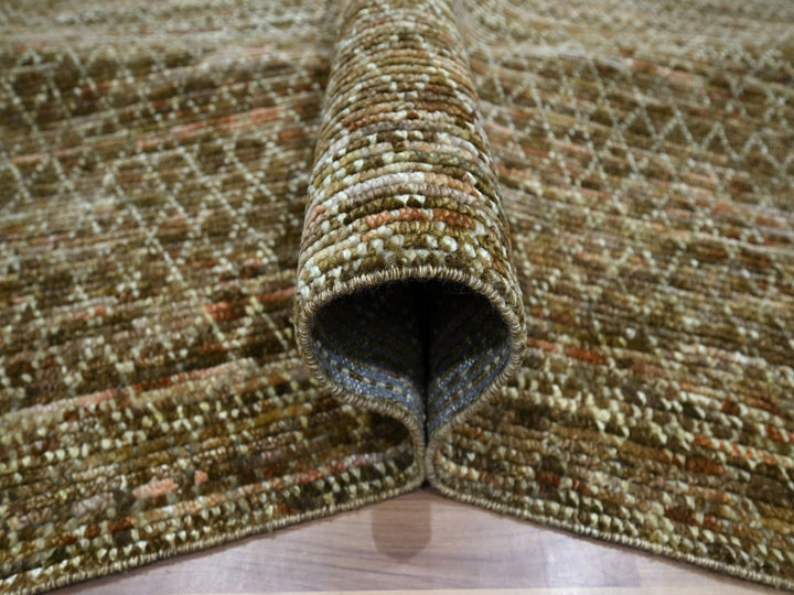 10'4" x 14'0" New Hand Knotted Brown Wool Rectangle Oriental Rug - MOA10276849