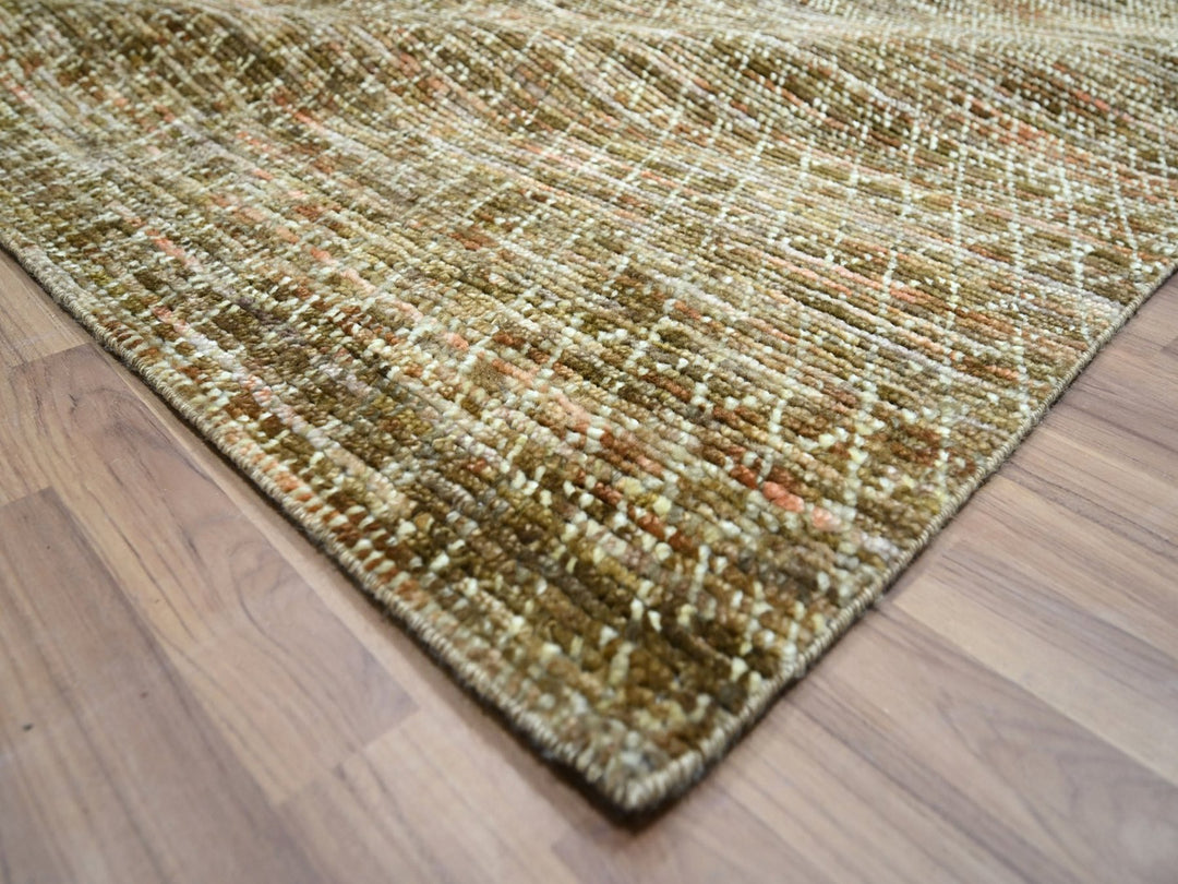 10'4" x 14'0" New Hand Knotted Brown Wool Rectangle Oriental Rug - MOA10276849