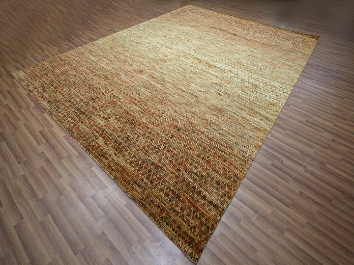 10'4" x 13'11" New Hand Knotted Brown Wool Rectangle Oriental Rug - MOA10276850