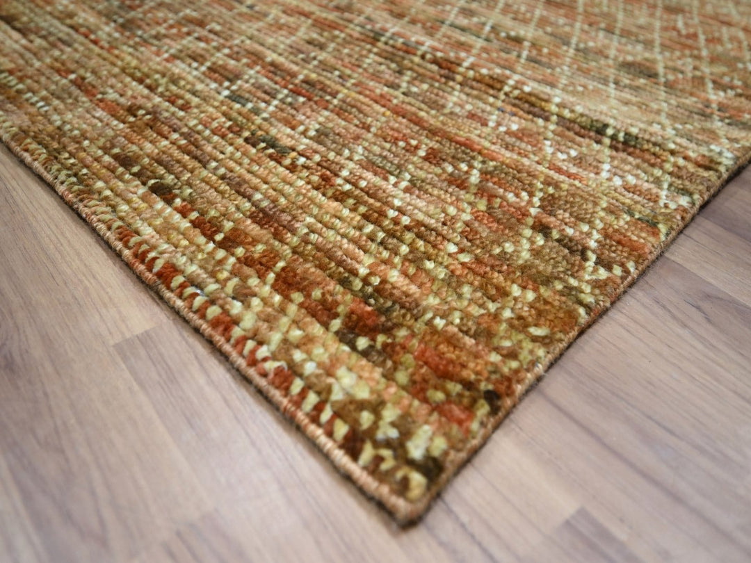 10'4" x 13'11" New Hand Knotted Brown Wool Rectangle Oriental Rug - MOA10276850