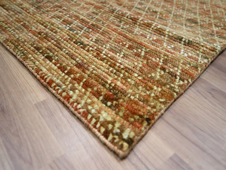 10'4" x 13'11" New Hand Knotted Brown Wool Rectangle Oriental Rug - MOA10276850