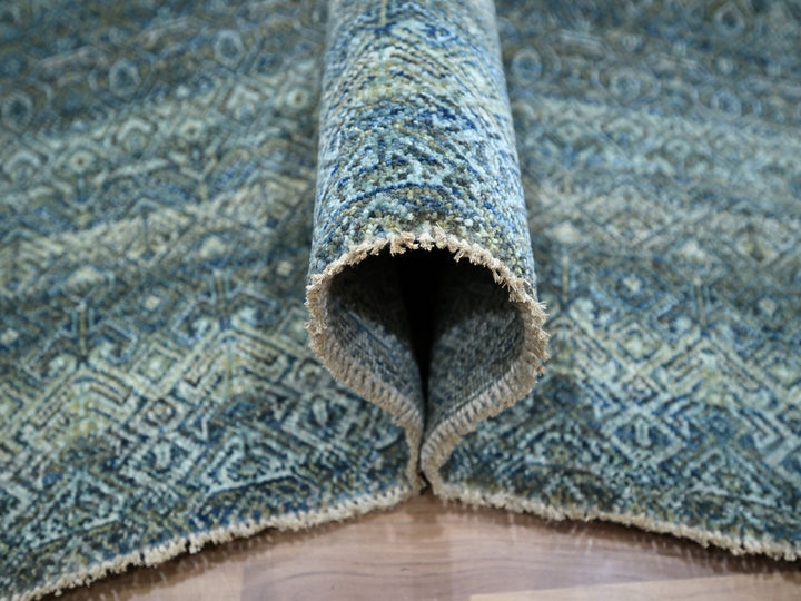 8'1" x 10'0" New Hand Knotted Blue Wool Rectangle Oriental Rug - MOA10276858