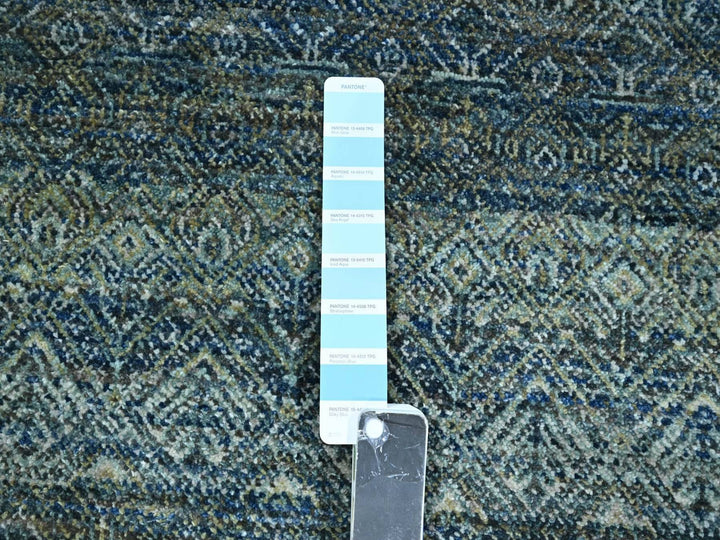 8'1" x 10'0" New Hand Knotted Blue Wool Rectangle Oriental Rug - MOA10276858