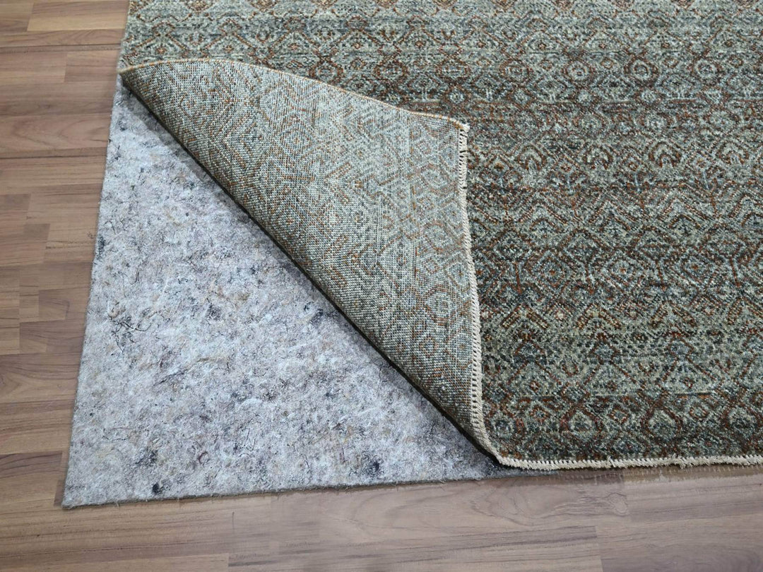 8'0" x 9'10" New Hand Knotted Grey Wool Rectangle Oriental Rug - MOA10276859