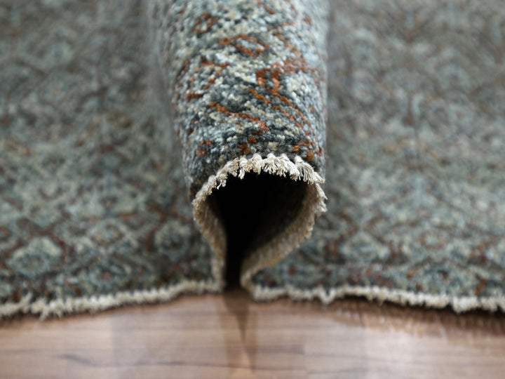 8'0" x 9'10" New Hand Knotted Grey Wool Rectangle Oriental Rug - MOA10276859