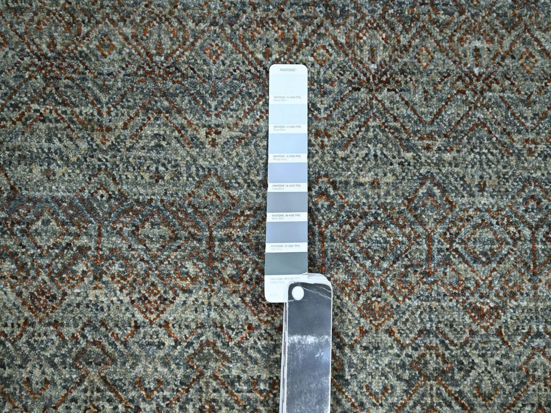 8'0" x 9'10" New Hand Knotted Grey Wool Rectangle Oriental Rug - MOA10276859