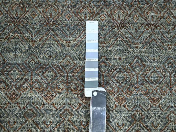 8'0" x 9'10" New Hand Knotted Grey Wool Rectangle Oriental Rug - MOA10276859