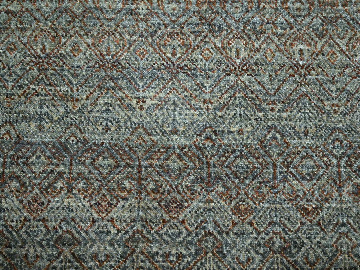 8'0" x 9'10" New Hand Knotted Grey Wool Rectangle Oriental Rug - MOA10276859