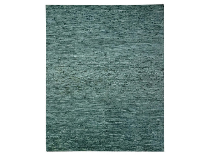 8'3" x 10'3" New Hand Knotted Green Wool Rectangle Oriental Rug - MOA10276861