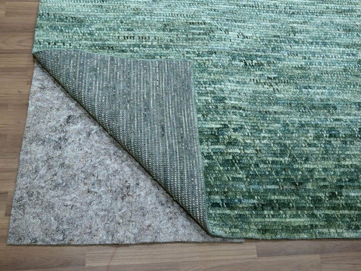 8'3" x 10'3" New Hand Knotted Green Wool Rectangle Oriental Rug - MOA10276861