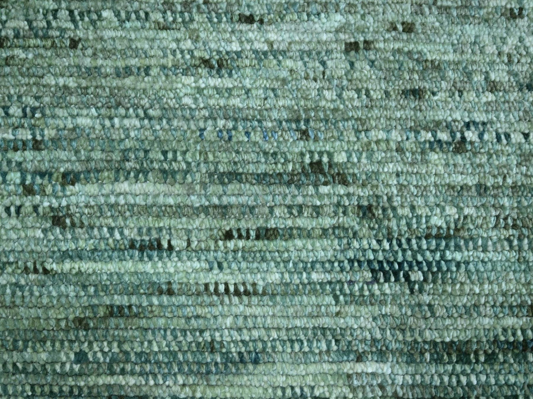 8'3" x 10'3" New Hand Knotted Green Wool Rectangle Oriental Rug - MOA10276861