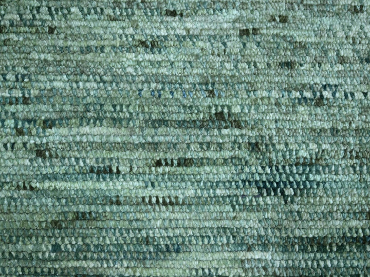 8'3" x 10'3" New Hand Knotted Green Wool Rectangle Oriental Rug - MOA10276861