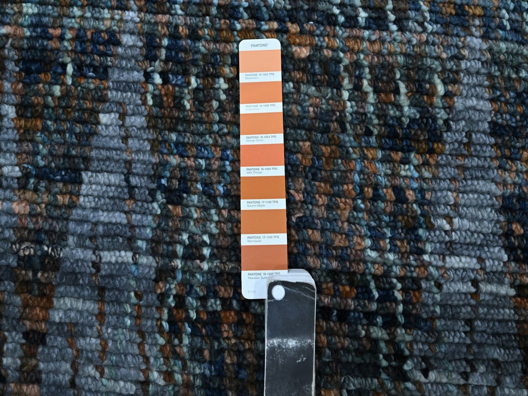 8'3" x 10'1" New Hand Knotted Blue Wool Rectangle Oriental Rug - MOA10276865