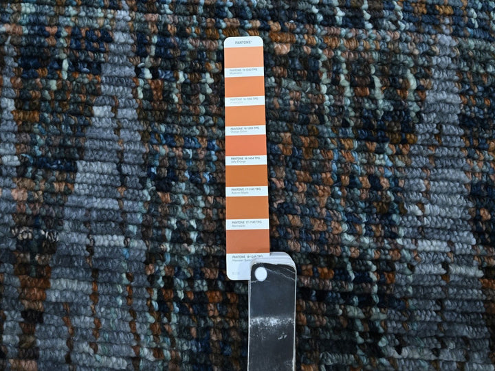 8'3" x 10'1" New Hand Knotted Blue Wool Rectangle Oriental Rug - MOA10276865