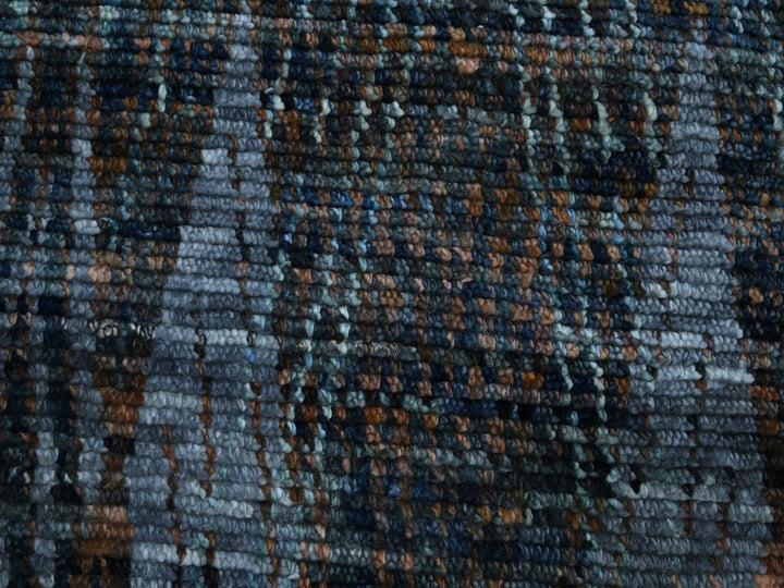 8'3" x 10'1" New Hand Knotted Blue Wool Rectangle Oriental Rug - MOA10276865