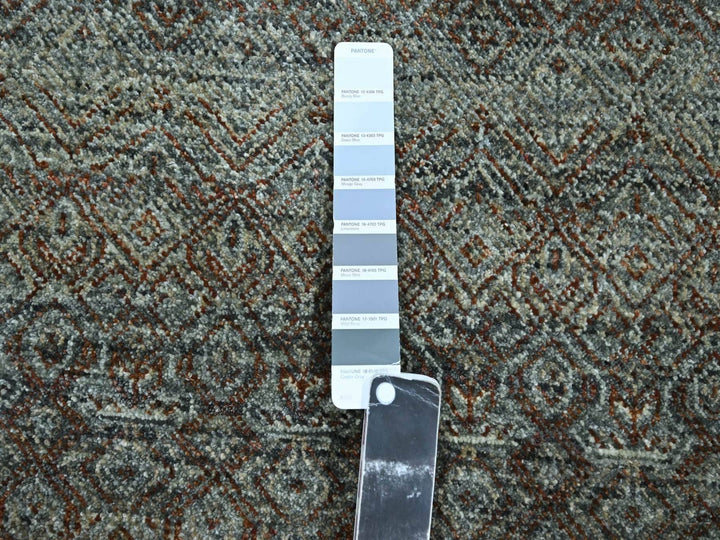 7'11" x 7'11" New Hand Knotted Grey Wool Round Oriental Rug - MOA10276866